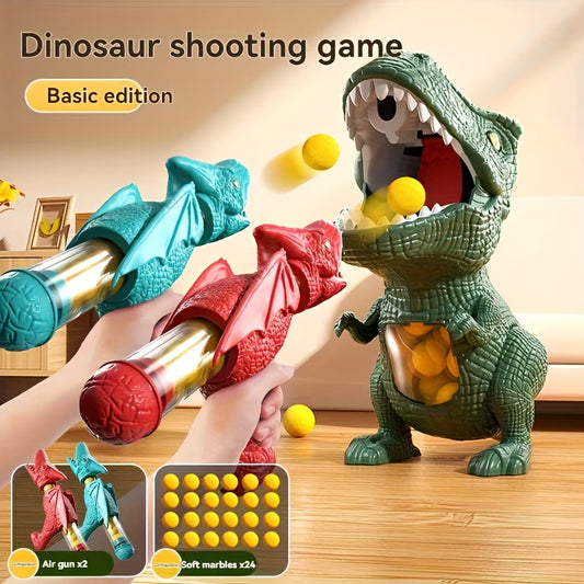 Dinosaur Toy Floor Game Dinosaur Model Fun Bouncing Game Parent-Child Competition Game 24 Balls 2 Colors Random Dinosaur Handle Birthday Gift Toy Gift